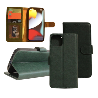 Samsung A03 Wallet Case - Card holder - Magnetic closure - Dark Green     